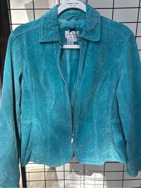 Live a Little Teal Suede Zip-Front Jacket